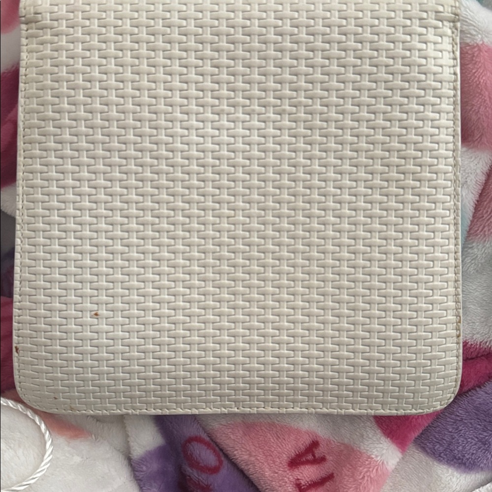 EUC Vintage Savatore Ferragamo White  Textured Satchel Bag with Silver Hardware - Picture 14 of 14